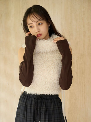 Faux Fur Sleeveless Knit Pullover