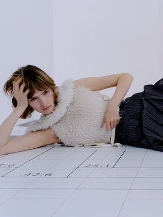 Faux Fur Sleeveless Knit Pullover