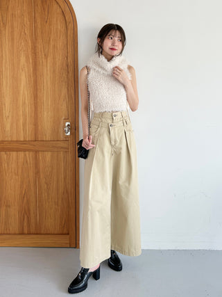 Faux Fur Sleeveless Knit Pullover