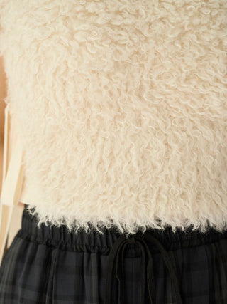 Faux Fur Sleeveless Knit Pullover