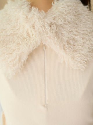 Faux Fur Sleeveless Knit Pullover