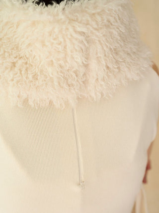 Faux Fur Sleeveless Knit Pullover