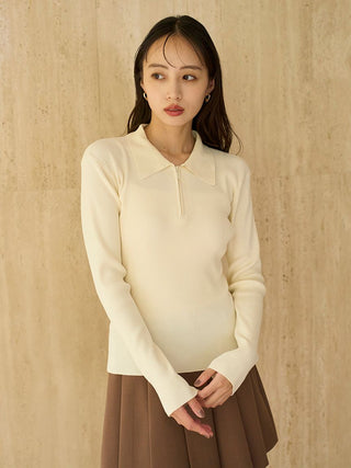Half-Zip Polo Knit Pullover