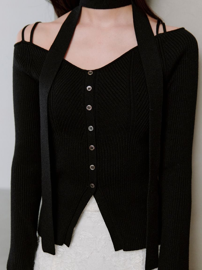 Knit Pullover with Tie – SNIDEL