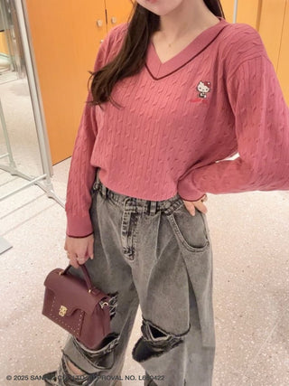 [HELLO KITTY]Cable Pullover