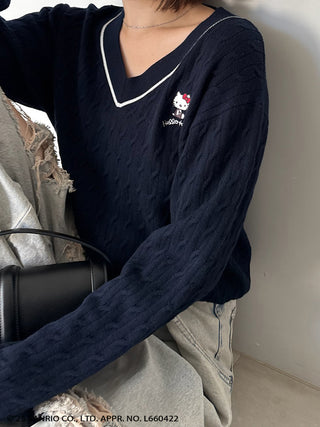 [HELLO KITTY]Cable Pullover