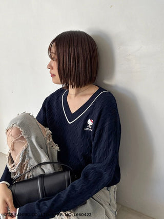 [HELLO KITTY]Cable Pullover