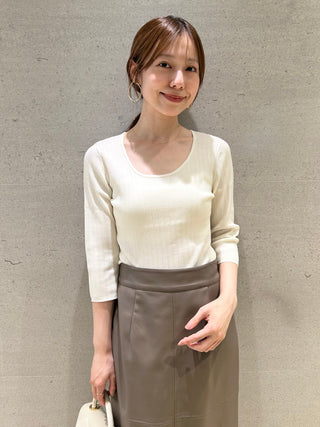U-Neck Simple Rib Knit Pullover