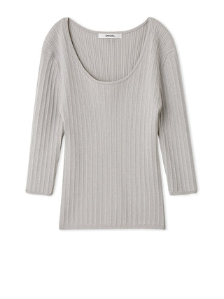 U-Neck Simple Rib Knit Pullover