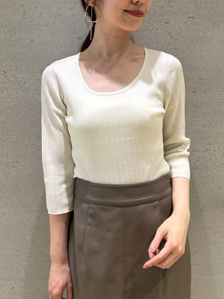 U-Neck Simple Rib Knit Pullover