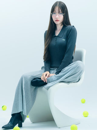 LACOSTE Ribbed Polo Knit