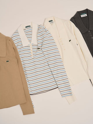 LACOSTE Ribbed Polo Knit