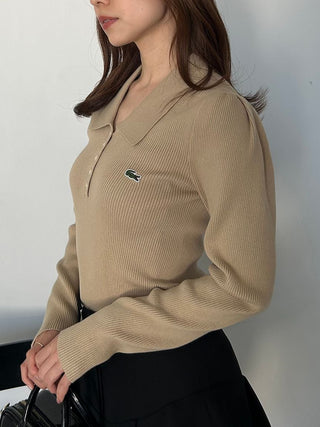 LACOSTE Ribbed Polo Knit