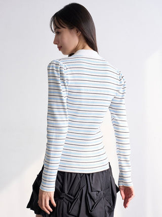 LACOSTE Ribbed Polo Knit