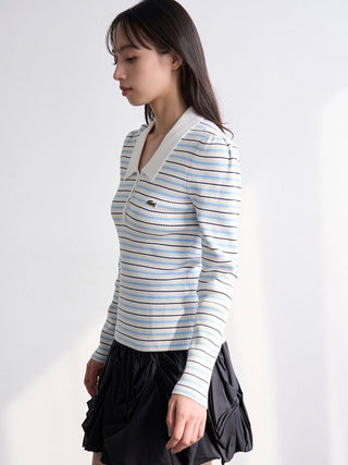 LACOSTE Ribbed Polo Knit