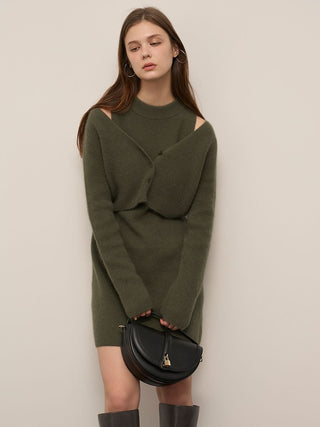 Raccoon Ribbed Short Cardigan