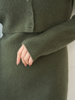 Raccoon Ribbed Short Cardigan