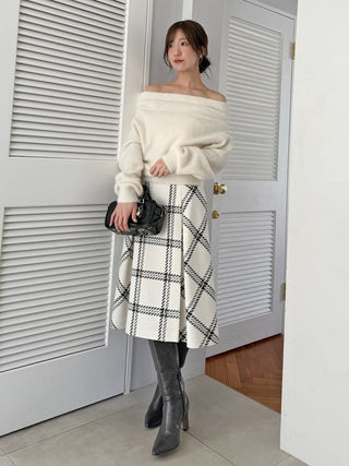 [HIGH QUALITY COLLECTION] Fox Cashmere Off-Shoulder Pullover