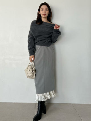 [HIGH QUALITY COLLECTION] Fox Cashmere Off-Shoulder Pullover