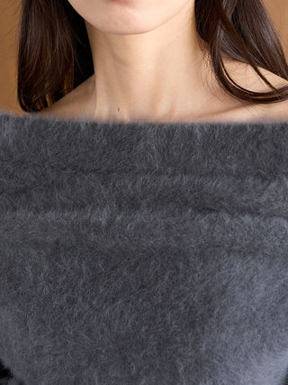 [HIGH QUALITY COLLECTION] Fox Cashmere Off-Shoulder Pullover
