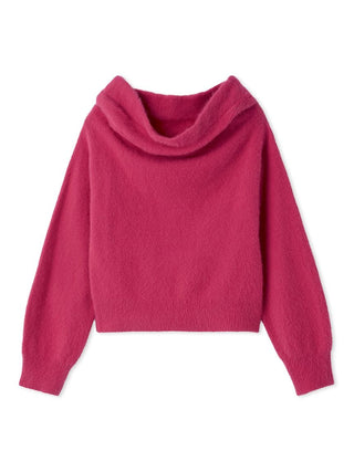 [HIGH QUALITY COLLECTION] Fox Cashmere Off-Shoulder Pullover