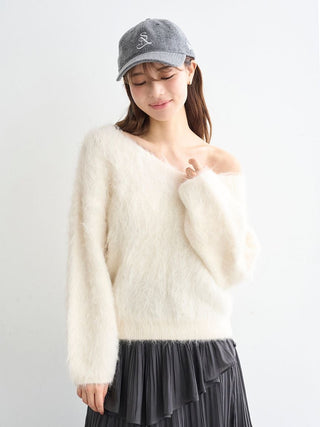 [HIGH QUALITY COLLECTION] Suri Alpaca V-neck pullover