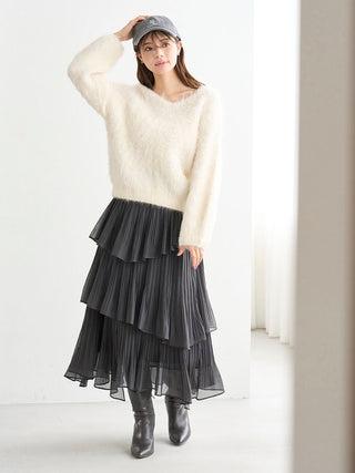 [HIGH QUALITY COLLECTION] Suri Alpaca V-neck pullover