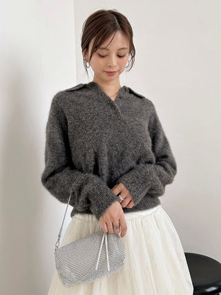 [HIGH QUALITY COLLECTION] Fox Cashmere Knit Polo