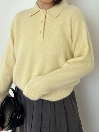 [HIGH QUALITY COLLECTION] Fox Cashmere Knit Polo