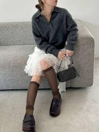 [HIGH QUALITY COLLECTION] Fox Cashmere Knit Polo