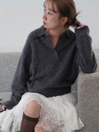 [HIGH QUALITY COLLECTION] Fox Cashmere Knit Polo