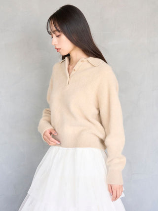 [HIGH QUALITY COLLECTION] Fox Cashmere Knit Polo