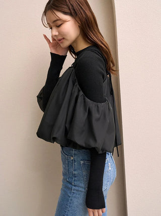 Off-shoulder layered knit pullover