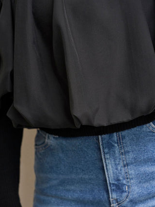 Off-shoulder layered knit pullover