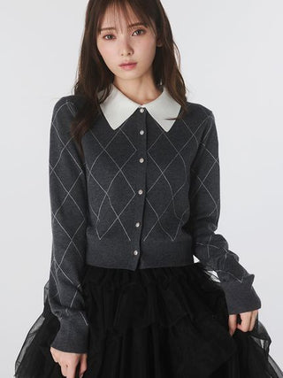 Argyle Check Cardigan