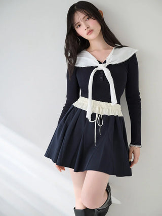 Sustainable scarf blouse docking pullover