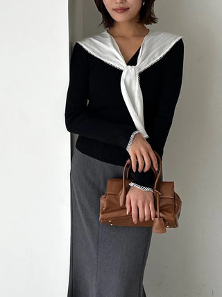 Sustainable scarf blouse docking pullover