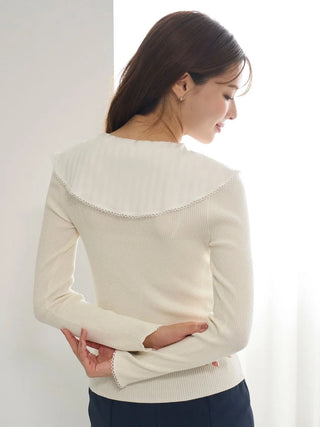 Sustainable scarf blouse docking pullover