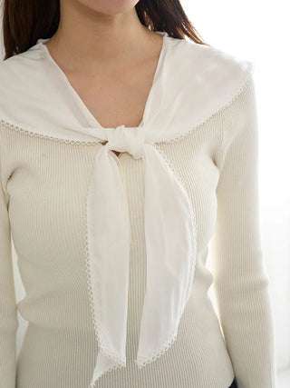 Sustainable scarf blouse docking pullover