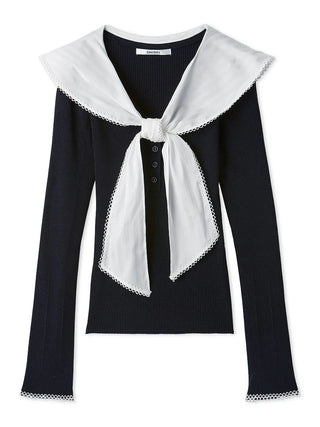 Sustainable scarf blouse docking pullover