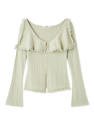 Sustainable Big Collar Lace Trim Knit Pullover