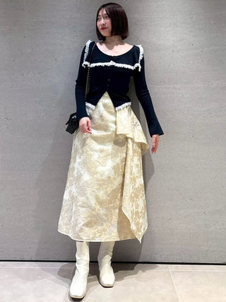 Sustainable Big Collar Lace Trim Knit Pullover