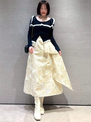 Sustainable Big Collar Lace Trim Knit Pullover