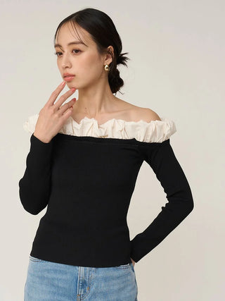 Balloon Frill Knit Pullover