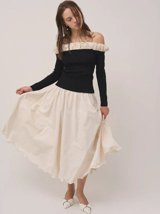 Balloon Frill Knit Pullover