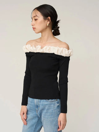 Balloon Frill Knit Pullover