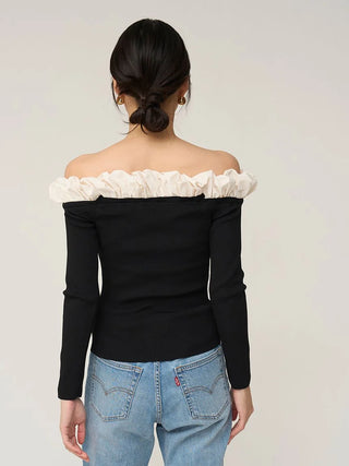 Balloon Frill Knit Pullover