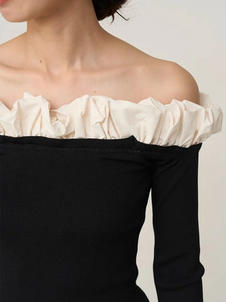 Balloon Frill Knit Pullover