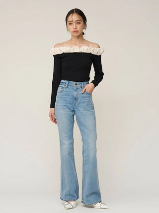 Balloon Frill Knit Pullover