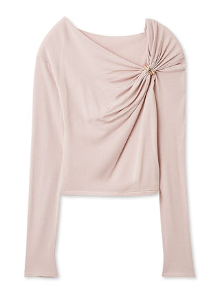 Metal Detail Draped Knit Pullover